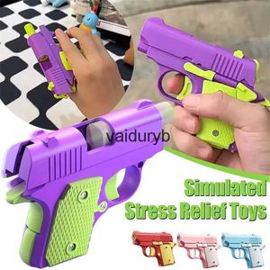 Sand Play Water Fun Gun Toys LDRENs Gravity Pistol Toy 3D Mini Model Bullet Fireless Rubber Radiation Knife Baby H240307