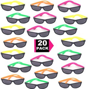 Lovatfirs 20 Pack Two-Color Combination Solglasögon för festkvinnor Män barn Multicolor UV Protection 13 Färger tillgängliga 240229