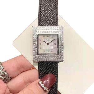 Модные женские дизайнерские часы, часы со льдом, кварцевые часы, женские часы 26 мм, 21 мм, бриллиантовые наручные часы для женщин Square Montre