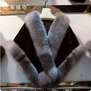 Mink Shawl, Whole Women's Fox Grass, Haining Cape Coat, Real Fur 181059