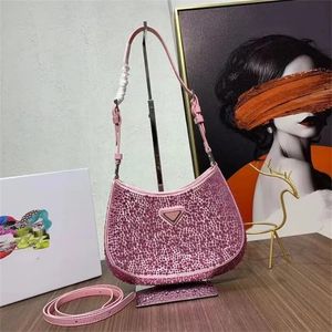 حقيبة اليد الفاخرة لليونستون بريق P -Triangle Brand Pink Sparkle Crossbody Counter Bag for Womens