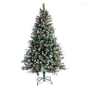 クリスマス装飾1.5mスティッキー白い赤いフルーツ人工偽の木1.8/2.1m豪華な暗号化された松葉針葉の窓飾りXmax