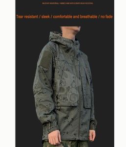 Taktyczna pustynna noc kamuflaż Men039s Otwarte Zip Hooded Light Top Kurtki myśliwskie3308635