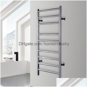 Towel Racks Yijin Hz- Stainless Steel Heated Rack Wall Mounted Holder Electric Warmer Rail Bathroom Towel Dryer T200916 Drop Delivery Dhjoy