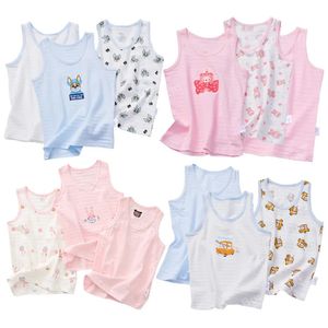 Biancheria intima per bambini ragazzi 3 pezzi / pacco canottiere per ragazzi in cotone gilet morbido per bambini vestiti estivi per bambina top senza maniche tee 240301