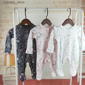 Overalls 3 teile/los babyspielanzug sommer frühling baby jungen mädchen kleidung mit langen ärmeln 100% baumwolle baby Pyjamas neue mode baby kleidung L240307