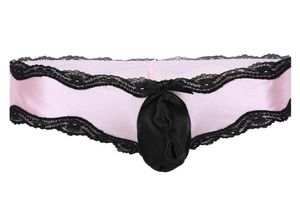 Mutandine da donna039s Sissy Lingerie per uomo Abito intimo a vita bassa Sexy bikini gay Mutande in pizzo con custodia rigonfia 40403751516