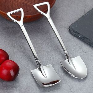 6PCS Personalized Shovels Design Dessert Spoons Baby Shower Birthday Gifts Party Favors