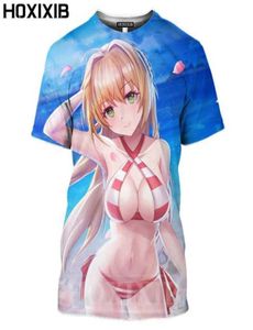 Hoxixib 3D manga nagość kreskówki Anime dziewczyna t shirt mężczyzn Kobiety Big klatka piersiowa bikini piaszczysta futbolowy model hentai tshirts x3735568