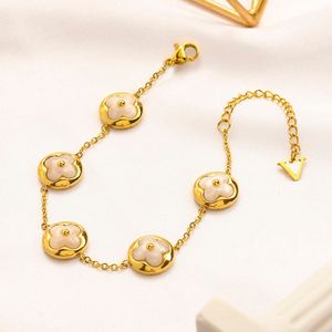 Braccialetti di design in oro 18 carati di alta qualità Marchio lettera braccialetto gioielli regali di nozze uomo donna braccialetto di cristallo amante accessorio di moda in acciaio inossidabile