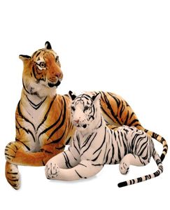 Cute Simulation Tiger Leopard Panther Plush Toy Soft Stuffed Animals Simulation White Tiger Jaguar Doll Children Kids Gift Q07274135667