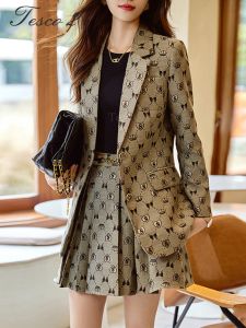 Tute Tesco Abito casual da donna 2 pezzi Blazer Pantalone Set per ufficio Lady Abito formale da ballo di fine anno