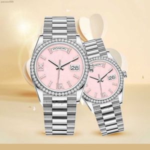 Luxury Ro lex Daydate Watch Diamond Famous Crown Watch Elegant Women Rise Gold Watch 3A quality 41 Watch pink dial diamond bezel waterproof mechanical movement Watch