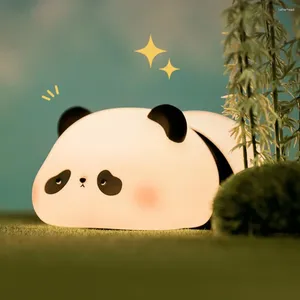 Night Lights Cute Panda Light Adorable With Timer Touch Control Dimmable Silicone Decorative Lamp For Bedside Novelty