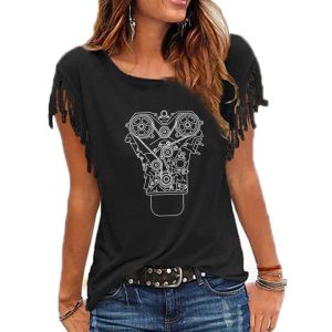 Camiseta feminina 100% algodão, novo design de motor, camiseta preta, sintonizador jdm, ferramenta mecânica, pistão de garagem, camiseta de verão