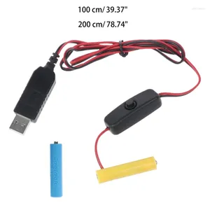 Cabo de alimentação usb com bateria, 4.5v 6v 2aa 3aaa 4aaa 3aa 4aa com interruptor liga/desliga substitui para jogos controles remotos brinquedos luz led