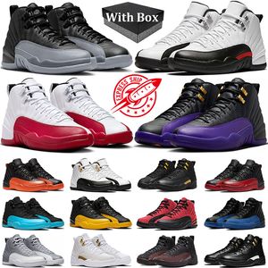 Z Box Jumpman 12 mężczyzn buty do koszykówki 12s czarny wilk szary wiśniowo -czerwony boisek Purple Genia