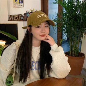 Visir Casual Cool Fashion Autumn Korean Style Cotton Cotton Sports Brodery Peaked Hat Girl Baseball Cap