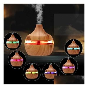 Deodorante per ambienti Umidificatore elettrico Aroma Diffusore di oli essenziali Trasonic Grana di legno Air Usb Mini Mist Maker Luce a led per Home Office D Dhfju