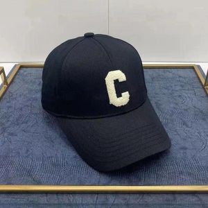 Ball Caps Trend Letter Baseball Cap Men's Women's Adjustable Navy C Cotton Spring Summer Leisure Sunshade