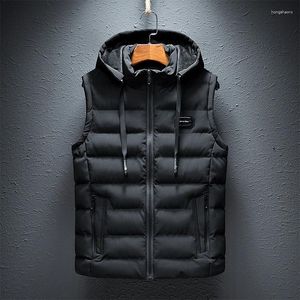 メンズベスト2024メンズジャケットのノースリーブベストパッド入り韓国語バージョンスリムな厚い暖かい摩耗