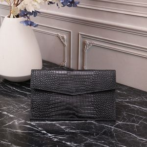 Modedesigner-Geldbörse für Damen, Umschlagtasche, Alligator-Echtleder, Clutch-Geldbörse für Damen und Mädchen