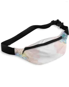 Waist Bags Dahlia Watercolor Flower For Women Man Travel Shoulder Crossbody Chest Waterproof Fanny Pack