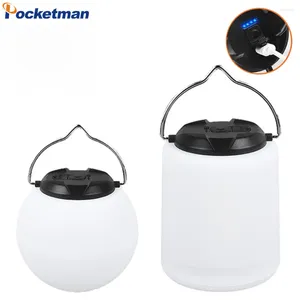 Lanternas portáteis LED Lanterna de acampamento ao ar livre Luzes suspensas USB recarregável luz de barraca à prova d'água de emergência
