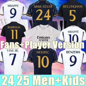 23/24 Bellingham Vini Jr Soccer Jerseys Real Madrids Mbappe fans Player Version Men Shirt Full Set Kids Kit Camiseta Home Away Third 3rd Rodrygo Vaerde Joselu