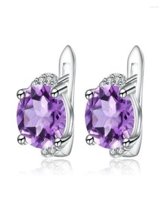 Ohrstecker GEM39S BALLET 402 Karat natürlicher Amethyst-Edelstein, klassischer Geburtsstein aus 925er-Sterlingsilber für Damen, Schmuck 9283596