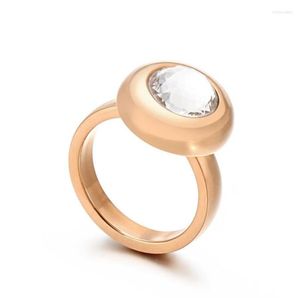 Wedding Rings Rose Gold Color Fashion Costume Jewelry Big Stone Accessories Women Finger6909222