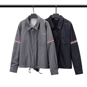 Men's Hoodies Sweatshirts TB browin new color matching TB jacket red white blue ribbon inner jacket