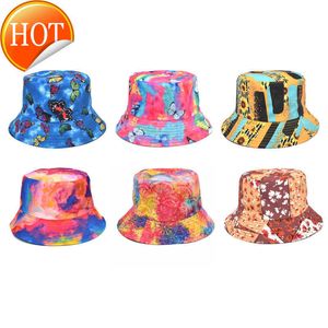 Ball Caps Women New 3D Butterfly Printed Fisherman Hat Tieb barwiony dwustronny basen dla męskiej letnich ochrony przeciwsłonecznej i okręgu przeciwsłonecznego