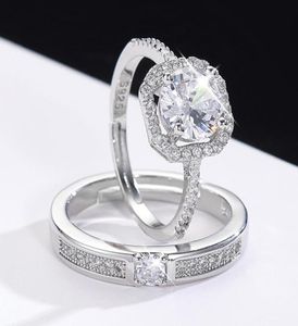 Wedding Rings Couple Open Platinum Diamond Ring Highquality Men And Women Engagement Proposal For Girlfriend8382743