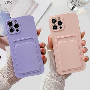 Cell Phone Pouches Card Bag Holder Silicone Phone Case Pro Max Max Camera Protection Wallet Soft Back CoverH240307