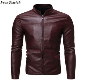 Men039s Kurtki strusia jesienna wypoczynek Longsleeved skórzane mężczyźni zimowi wiatrowoodporne motocyklowe motocyklowe styl gęsta ciepła kurtka1686084