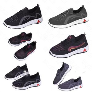 New Soft Sole Anti slip Middle and Elderly Foot Massage Walking Shoes, Sports Shoes, Running Shoes, Single Shoes, Men's and Women's Shoes grey black 40