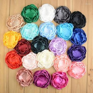 Dekorativa blommor 40st/parti 10 cm Chiffon Flower Fabric Rose Hair For Headband Craft Accessories LSFB060