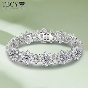 TBCYD DカラーVVS1女性用ブレスレット925スターリングシルバーダイヤモンドヒマワリバングルウェディングブライダルラグジュアリーハンドジュエリー240305