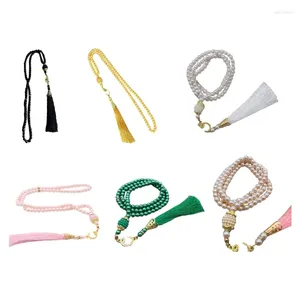 Charm Bracelets 6MM Tasbih Muslim Prayer Beads Islamic Style 99 Color Pearls Allah Mohammed Rosary Gift