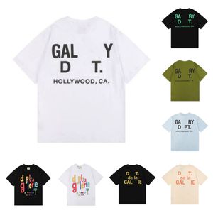 Galler Dept gömlek Yeni High Street Moda Markası Retro Renkli Baskı Gevşek Çift Kısa Kollu GalleryDept T-Shirt Erkekler ve Kadınlar Yarım Kollu Tshirts