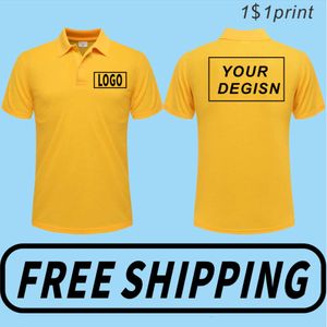 Verão fino manga curta polo barato casual topo personalizado impresso texto bordado versátil camisa respirável unisex