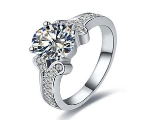 Anello in platino massiccio PT950 1CT con diamanti pregiati per donna, anniversario, bellissimo regalo di gioielli per feste di compleanno per una ragazza 9257196