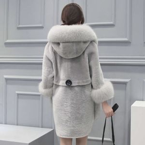 Haining Imitation For Women's Medium Length Large Collar Fashionable Clothing Fur Coat 230841