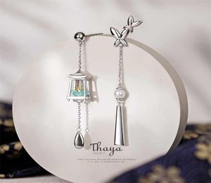 Thaya Women Earing Silver Needles Tassels Green Lantern Eardrop Excisite S Dangle for Luxury Fine Jewelry 2201081794441