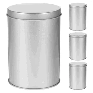 Storage Bottles Sealed Box Tinplate Tea Can Coffee Powder Canister Tank Jar Spice Jars With Lid