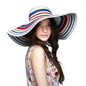 Basker 2024 mode kvinnor sommar breda brim strandhattar överdimensionerade extra stor sol visir hatt fällbar rulla upp stort halm