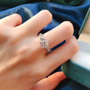 Moissanite Zircon Rings for Women Women Valentines Day Gift Wedding Engagement 14K Gold Ring Juvude smycken Anillos