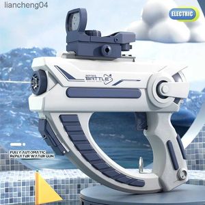 Gun Toys 2023 Ny Electric Burst Water Gun Toy High-Pressure Water Gun Toy Automatisk vatten Spray Gun Beach Aterkant Vattenkamp Tekplatser