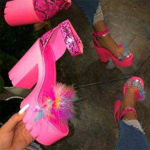 Sälj Summer Sandal Womens Slope Heel Slippers Sandals Shoes Casual High Sandles Heels Flip Flop Fenty Sandal 240228